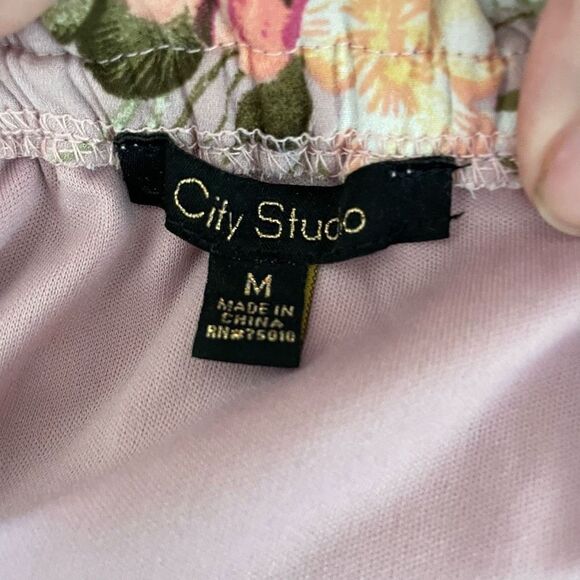 City Studio Off Shoulder Maxi Dress Short Sleeve Elastic Waist M - Picture 6 of 7